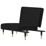 vidaXL Chaise longue noir velours