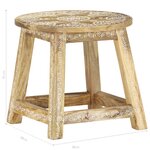 vidaXL Tabouret peint à la main 38x38x35 cm Bois de manguier solide