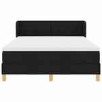 vidaXL Lit à ressorts avec matelas Noir 140 x 200 cm tissu