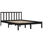 vidaXL Cadre de lit sans matelas noir bois de pin massif 150x200 cm