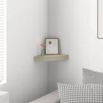vidaXL Étagère d'angle flottante chêne 25x25x3 8 cm MDF