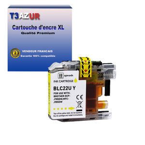 T3AZUR - Cartouche compatible avec Brother DCP-J785DW  MFC-J985DW  LC22U XL Jaune