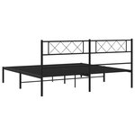 vidaXL Cadre de lit métal avec tête de lit noir 193x203 cm