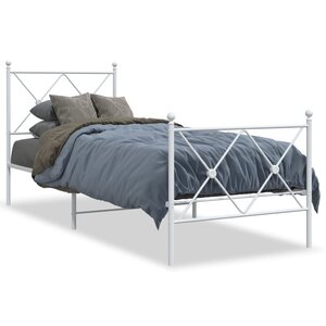 vidaXL Cadre de lit métal sans matelas avec pied de lit blanc 80x200cm