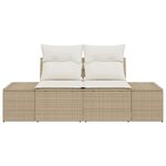 vidaXL Canapé de jardin Beige 123 x 62 x 69 cm polyrotin