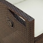 vidaXL Banc de jardin avec oreiller Marron et Crème 105 x 60 x 112 cm