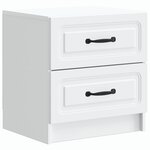vidaXL Cabinet de chevet avec tiroir 2 Pièces Blanc 43 x 34 5 x 44 5 cm