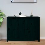 vidaXL Buffet Noir 100x35x74 cm Bois massif de pin