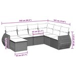 vidaXL Salon de jardin avec coussins 7 Pièces gris clair résine tressée