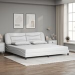 vidaXL Cadre de lit sans matelas blanc 200x200 cm similicuir