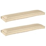 vidaXL Set de coussins de palette 2 Pièces Beige 150 x 40 x 8 cm