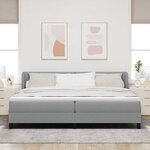 vidaXL Lit à ressorts avec matelas Gris clair 200 x 200 cm tissu