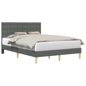 vidaXL Cadre de lit avec tête de lit Gris foncé 120 x 200 cm Tissu