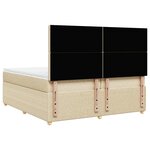vidaXL Sommier à lattes de lit avec matelas Crème 200x200 cm Tissu