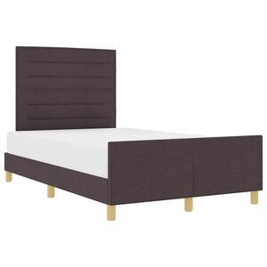 vidaXL Cadre de lit avec tête de lit Marron foncé 140 x 190 cm tissu