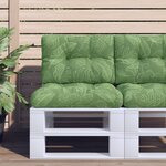 vidaXL Coussin de palette motif de feuilles 60x40x12 cm tissu