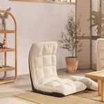 vidaXL Chaise pliable de sol Crème Tissu