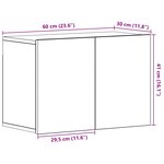 vidaXL Meuble TV Chêne noir 60x30x41 cm Bois d'ingénierie