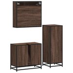 vidaXL Ensemble de meubles de salle de bain 3 Pièces Chêne marron