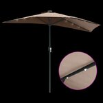 vidaXL Parasol de jardin Taupe 294 x 150 x 223 cm tissu
