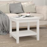 vidaXL Table basse Blanc 50x50x45 cm Bois massif de pin