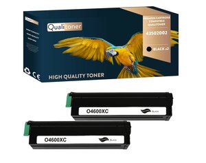 Qualitoner x2 toners 43502002 noir compatible pour oki