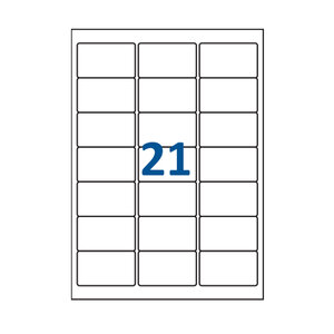 Lot de 20 Planches étiquettes autocollantes pour Timbres sur feuille A4 : 63 5 x 38 1 mm (21 étiquettes par feuille)