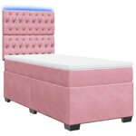 vidaXL Sommier à lattes de lit avec matelas Rose 90x190 cm Velours