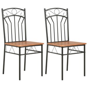 vidaXL Chaises à manger lot de 2 marron MDF