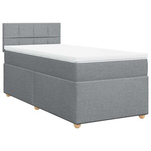 vidaXL Sommier à lattes de lit avec matelas gris clair 80x200 cm tissu