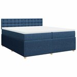 vidaXL Sommier à lattes de lit avec matelas Bleu 200x200 cm Tissu