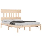 vidaXL Cadre de lit sans matelas 135x190 cm bois massif