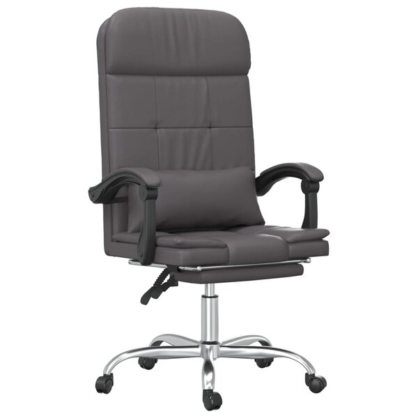 Fauteuil de massage inclinable de bureau informatique étude similicuir gris 02_0025404