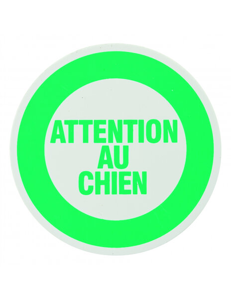 THIRARD - Disque de signalisation Attention au chien polystyrène rigide adhésif Ø80mm - THIRARD