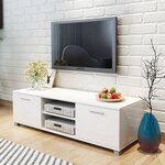 vidaXL Meuble TV Blanc brillant 120x40 5x35 cm