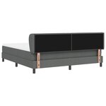 Lit box spring vidaXL avec matelas gris foncé 180x200 cm en tissu