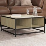vidaXL Table basse chêne sonoma 60 5x60 5x30cm bois d'ingénierie/métal