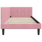 vidaXL Cadre de lit d'angle avec tête de lit Rose 90 x 190 cm Velours