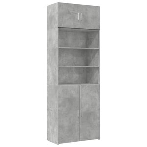 vidaXL Armoire de rangement gris béton 80x42 5x225cm bois d'ingénierie