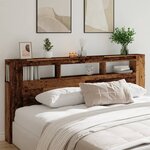 vidaXL Tête de lit à LED vieux bois 220x18 5x103 5cm bois d'ingénierie