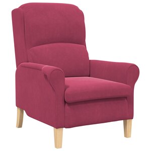 vidaXL fauteuil rouge vin Rouge vin Tissu en polyester avec pieds en bois