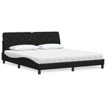 vidaXL Lit avec matelas noir 180x200 cm tissu