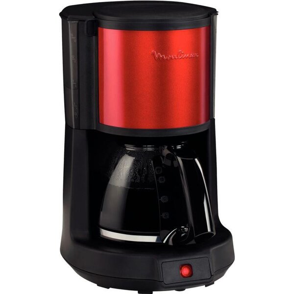 Cafetière noire et rouge à filtre 10 à 15 tasses subito moulinex