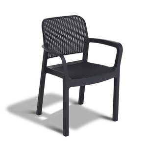 Lots de 6 Fauteuils monoblocs - empilables en résine de synthese  - imitation rotin tressé rond - ALLIBERT BY KETER - SAMANNA