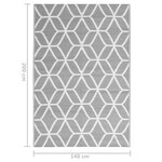 vidaXL Tapis d'extérieur ARAKIL Gris 140x200 cm PP