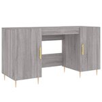 Bureau table poste de travail meuble d'ordinateur informatique étude sonoma 140 x 50 x 75 cm bois d'ingénierie gris 02_0023953