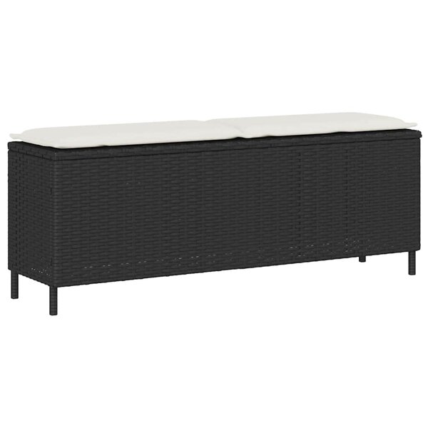 vidaXL Banc de jardin avec coussin noir 110x30x40 5 cm résine tressée