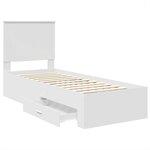 vidaXL Cadre de lit Blanc et Argent 75 x 190 cm Bois d'ingénierie