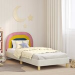 vidaXL Cadre de lit pour enfants avec tête de lit Crème 90 x 190 cm