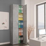 vidaXL Armoire de bureau Gris béton 60x32x190 cm Bois d'ingénierie